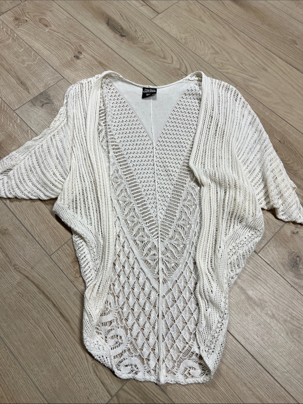 Jean Paul Gaultier Openwork Knit Cardigan - Cream